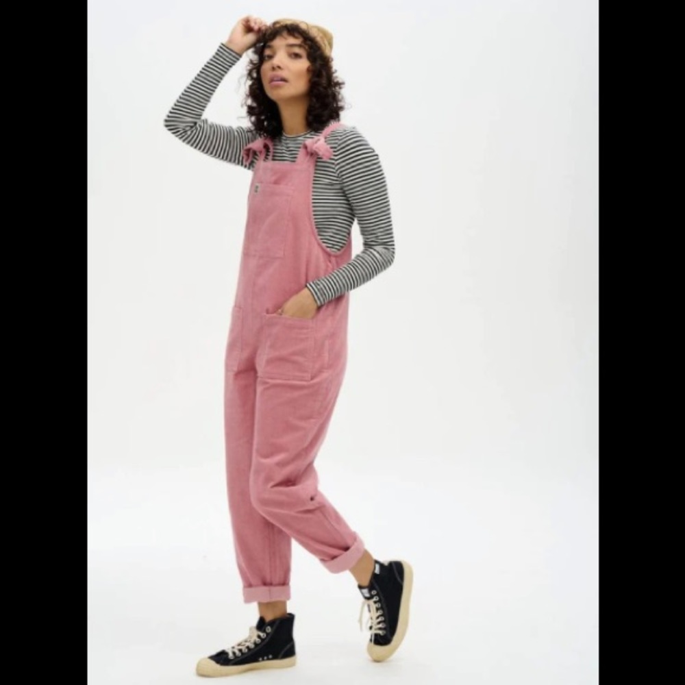 Lucy & Yak organic curduroy dungarees in dust pink size M new with tag